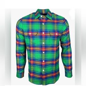Polo Ralph Lauren 2XB/2TG New Plaid flannel Green, Red, Blue,White LS #26closet